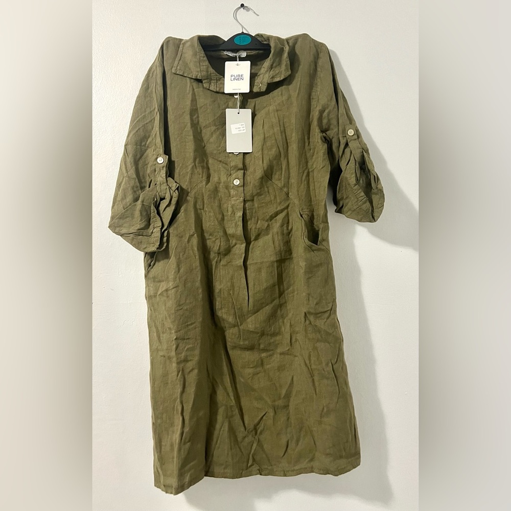 NWT Elena Baldi linen dress tunic Made in Italy